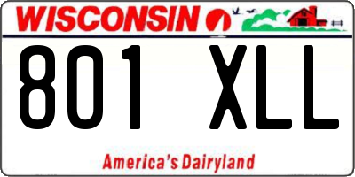 WI license plate 801XLL
