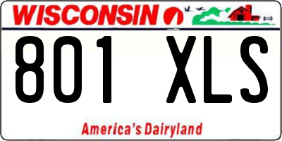 WI license plate 801XLS