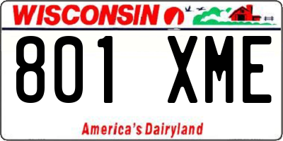 WI license plate 801XME