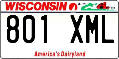 WI license plate 801XML