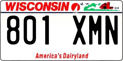 WI license plate 801XMN