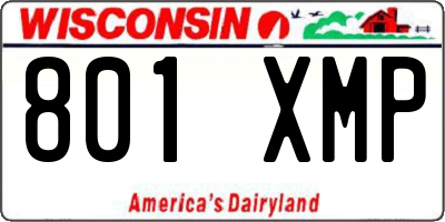 WI license plate 801XMP