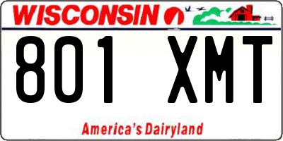 WI license plate 801XMT