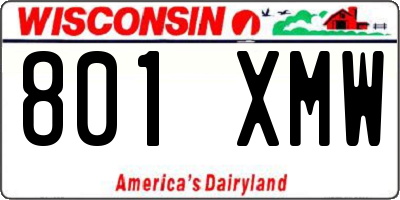 WI license plate 801XMW