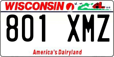 WI license plate 801XMZ