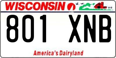WI license plate 801XNB