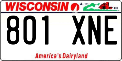 WI license plate 801XNE