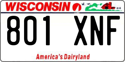 WI license plate 801XNF