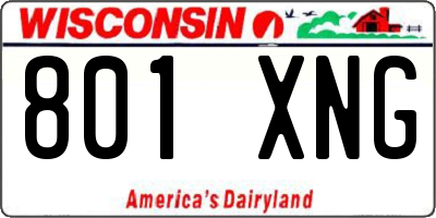 WI license plate 801XNG