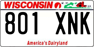 WI license plate 801XNK