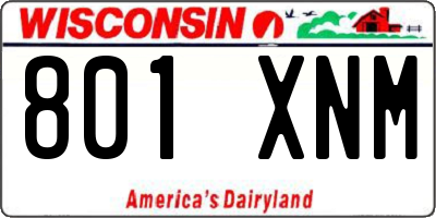 WI license plate 801XNM