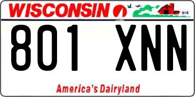 WI license plate 801XNN