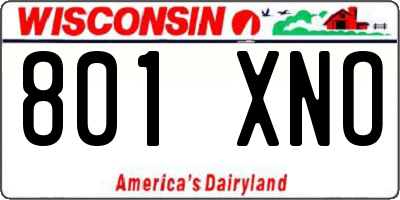 WI license plate 801XNO
