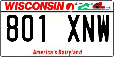 WI license plate 801XNW
