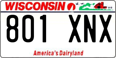 WI license plate 801XNX