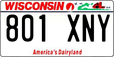 WI license plate 801XNY
