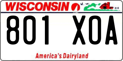 WI license plate 801XOA