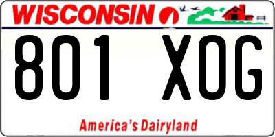 WI license plate 801XOG