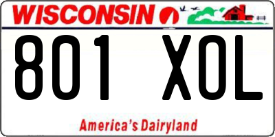 WI license plate 801XOL