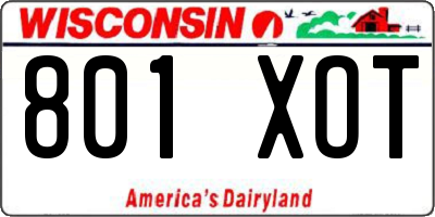 WI license plate 801XOT