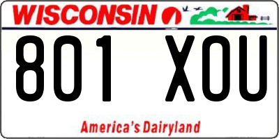 WI license plate 801XOU