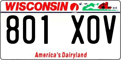 WI license plate 801XOV