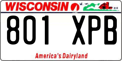 WI license plate 801XPB