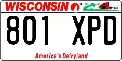 WI license plate 801XPD