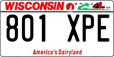 WI license plate 801XPE