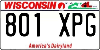 WI license plate 801XPG