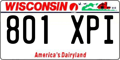 WI license plate 801XPI