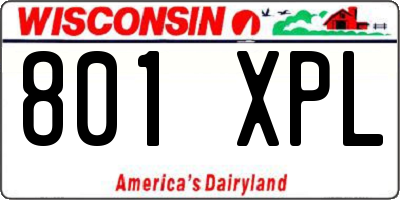 WI license plate 801XPL