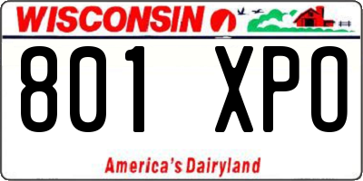 WI license plate 801XPO