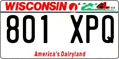 WI license plate 801XPQ