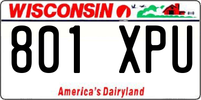 WI license plate 801XPU