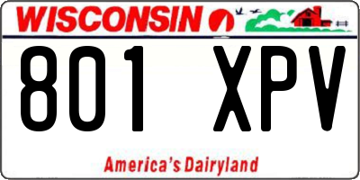 WI license plate 801XPV