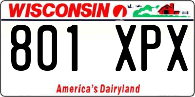 WI license plate 801XPX