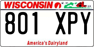 WI license plate 801XPY
