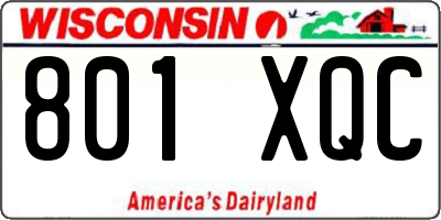 WI license plate 801XQC