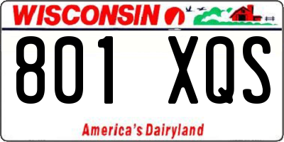 WI license plate 801XQS