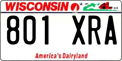 WI license plate 801XRA