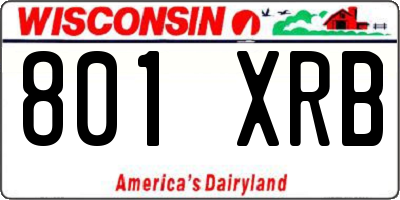WI license plate 801XRB