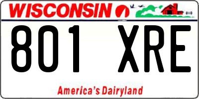 WI license plate 801XRE