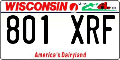 WI license plate 801XRF