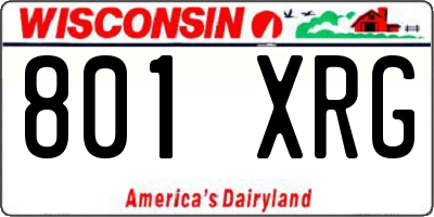 WI license plate 801XRG