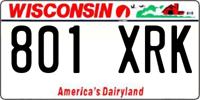 WI license plate 801XRK