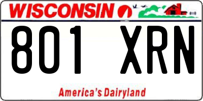 WI license plate 801XRN