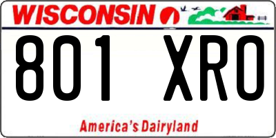 WI license plate 801XRO
