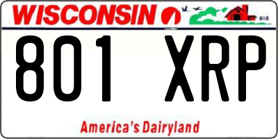 WI license plate 801XRP