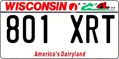 WI license plate 801XRT